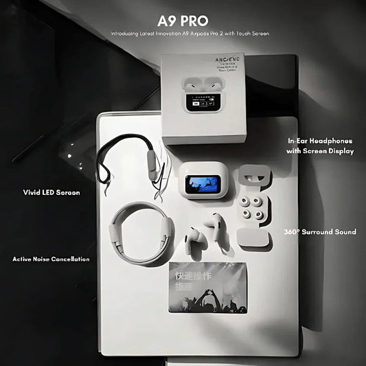 A9 Pro Airpods (ANC) with Touch Screen