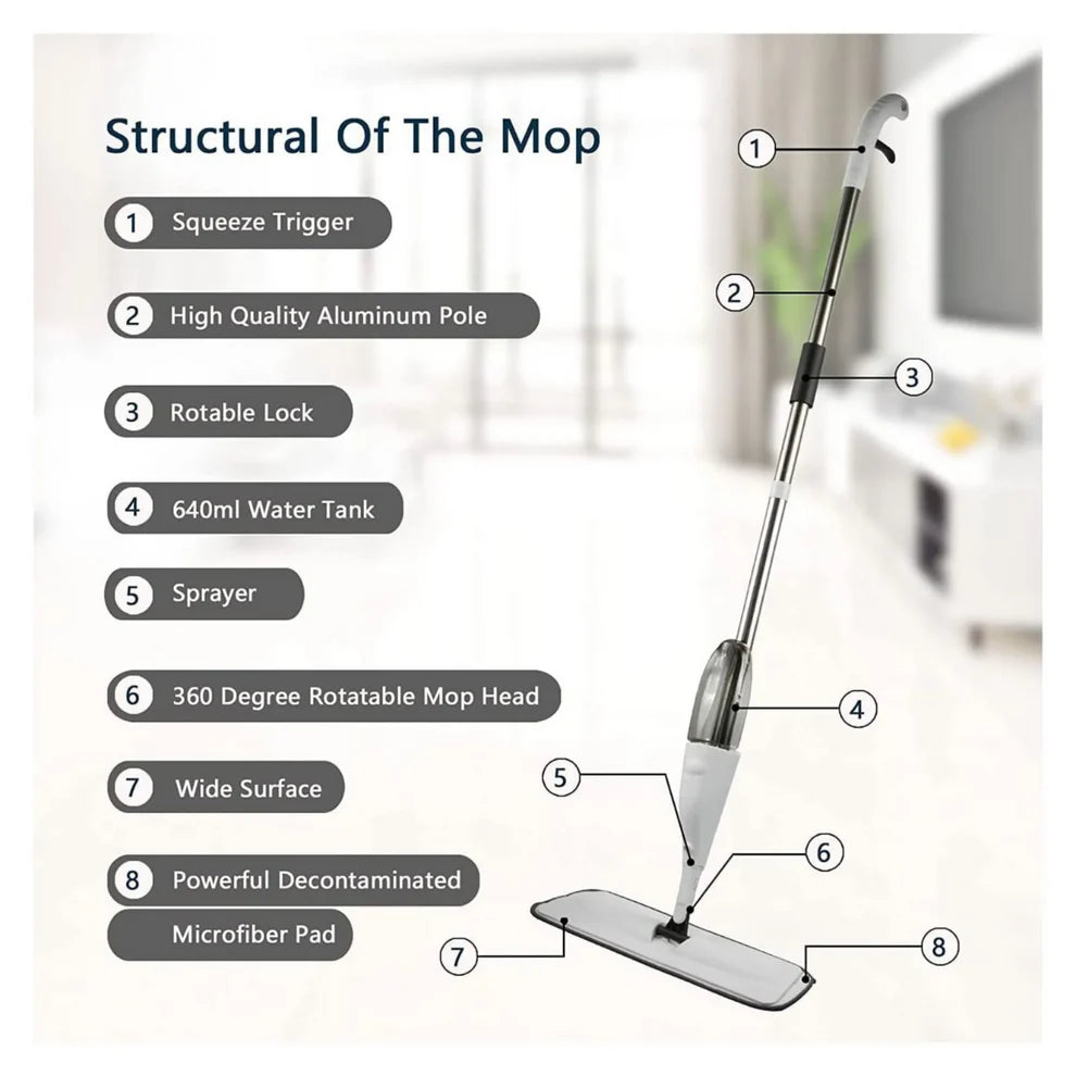 🔥Spray Mop with Refillable Bottle and Pro-Microfiber Mop